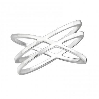 Intertwining - 925 Sterling Silver Basic Rings A4S35812