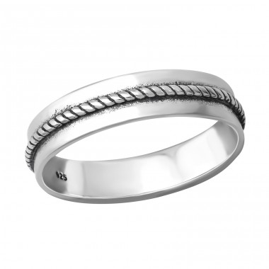 Rope - 925 Sterling Silver Basic Rings A4S36387