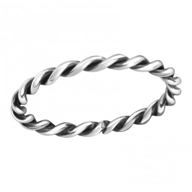 Rope - 925 Sterling Silver Basic Rings A4S38311