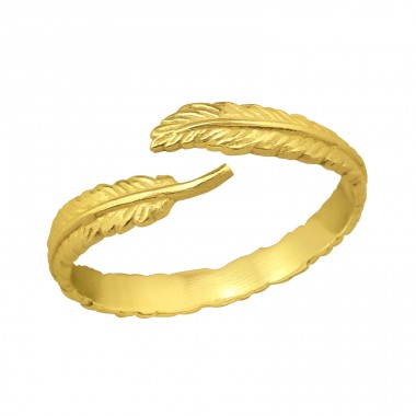 Open Feather gold plated - 925 Sterling Silver Basic Rings A4S39865