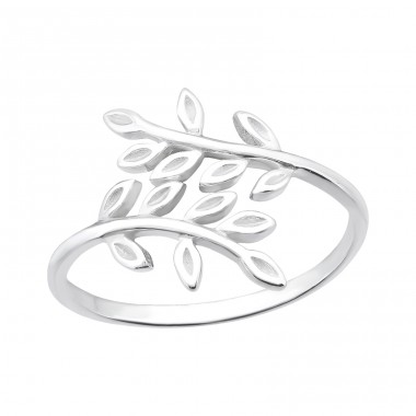 Olive Leaf Open ring - 925 Sterling Silver Basic Rings A4S40003