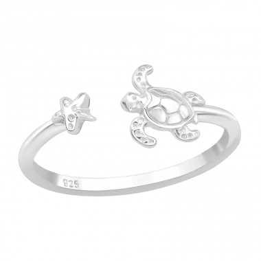 Turtle - 925 Sterling Silver Basic Rings A4S40070