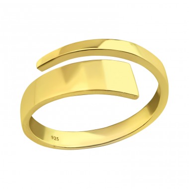 Flat open gold plated - 925 Sterling Silver Basic Rings A4S40269