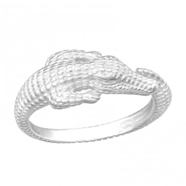 Crocodile open ring - 925 Sterling Silver Basic Rings A4S40458