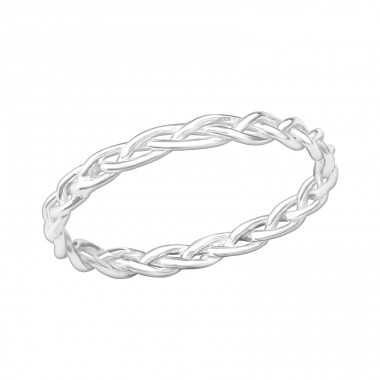 Silver Braided Ring - 925 Sterling Silver Basic Rings A4S40664