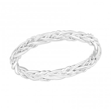 Braided - 925 Sterling Silver Basic Rings A4S40939