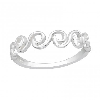 Wave - 925 Sterling Silver Basic Rings A4S41427