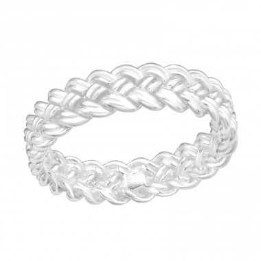 Braided - 925 Sterling Silver Basic Rings A4S41442