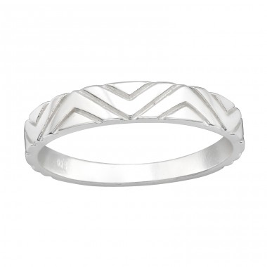 Patterned - 925 Sterling Silver Basic Rings A4S41443