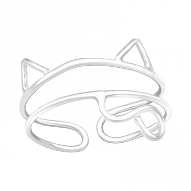 Cat - 925 Sterling Silver Basic Rings A4S42222