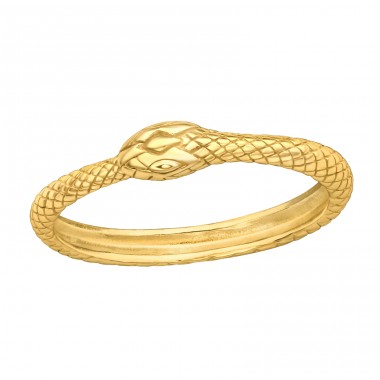 Golden Snake - 925 Sterling Silver Basic Rings A4S42453