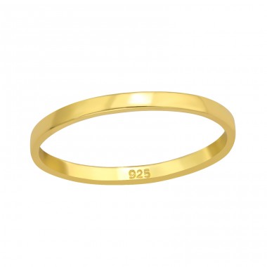 Golden Plain simple ring - 925 Sterling Silver Basic Rings A4S42454