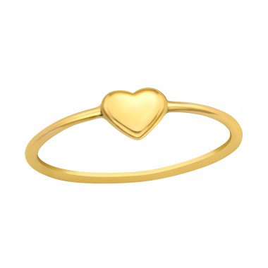 Golden Heart simple - 925 Sterling Silver Basic Rings A4S43268