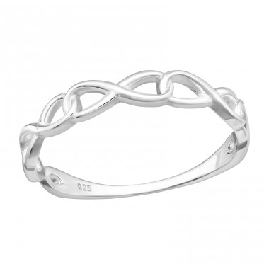 3x Infinity linked together - 925 Sterling Silver Basic Rings A4S44600