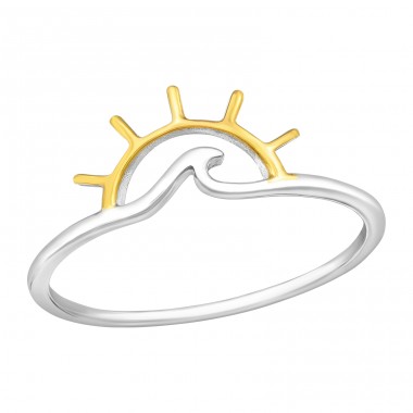 Sunset and wave - 925 Sterling Silver Basic Rings A4S45195