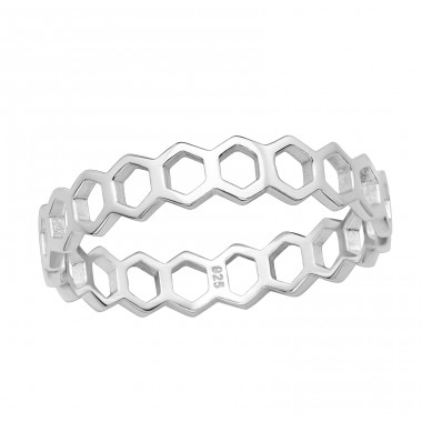 Eternity Hexagon - 925 Sterling Silver Basic Rings A4S46167