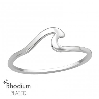 Wave Rhodium - 925 Sterling Silver Basic Rings A4S47146