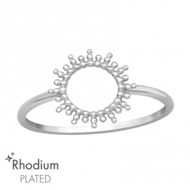 Sun rhodium plated - 925 Sterling Silver Basic Rings A4S47147