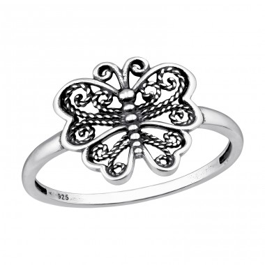 Butterfly oxidized - 925 Sterling Silver Basic Rings A4S47623