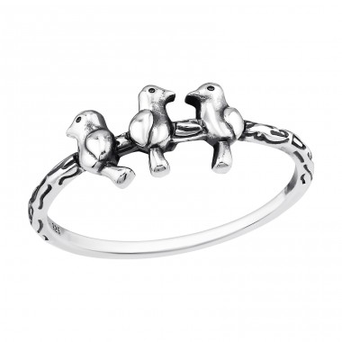 Birds oxidized - 925 Sterling Silver Basic Rings A4S47667