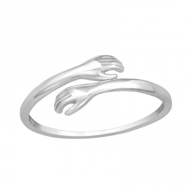 Hugging Hands - 925 Sterling Silver Basic Rings A4S47799