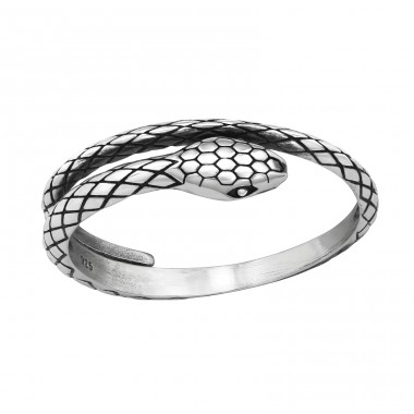 Snake oxidized - 925 Sterling Silver Basic Rings A4S47800