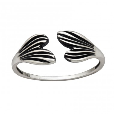 Whale Tail oxidized - 925 Sterling Silver Basic Rings A4S47804