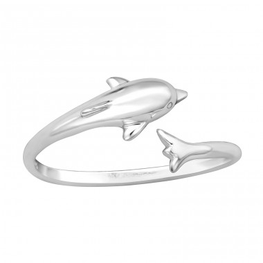 Dolphin open ring - 925 Sterling Silver Basic Rings A4S47868