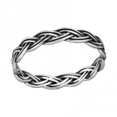 Braided oxidized - 925 Sterling Silver Basic Rings A4S48218