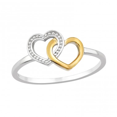 Double Heart - 925 Sterling Silver Basic Rings A4S48222