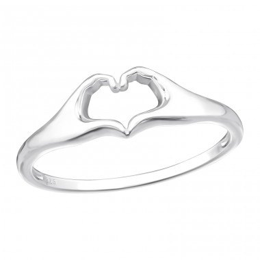 Hand Heart - 925 Sterling Silver Basic Rings A4S48646