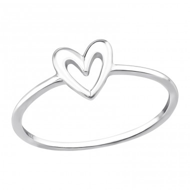 Heart - 925 Sterling Silver Basic Rings A4S48694