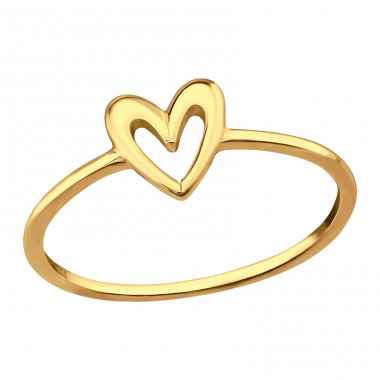 Golden Heart - 925 Sterling Silver Basic Rings A4S48695