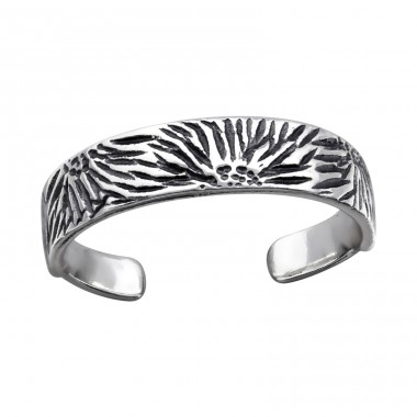 Patterned - 925 Sterling Silver Toe Rings A4S27188