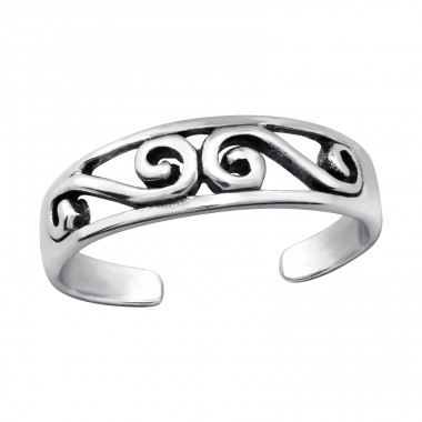 Patterned - 925 Sterling Silver Toe Rings A4S27627