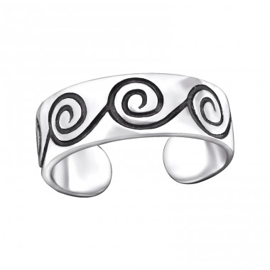 Spiral - 925 Sterling Silver Toe Rings A4S29409