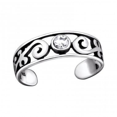 Patterned - 925 Sterling Silver Toe Rings A4S29418