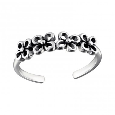 Flowers - 925 Sterling Silver Toe Rings A4S31259