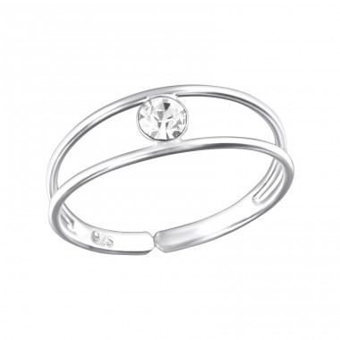 Single Stone - 925 Sterling Silver Toe Rings A4S32462