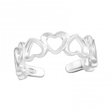 Heart - 925 Sterling Silver Toe Rings A4S34956