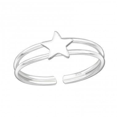 Star - 925 Sterling Silver Toe Rings A4S3905