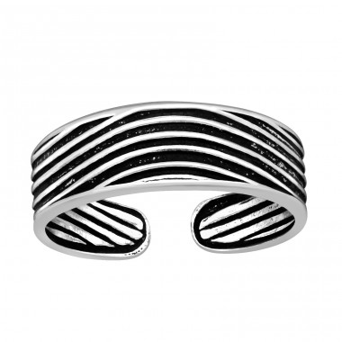 Curved Lines - 925 Sterling Silver Toe Rings A4S41678