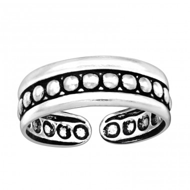 Oxidiert mit Punkten - Schmuck Silber 925 Zehenringe A4S41681