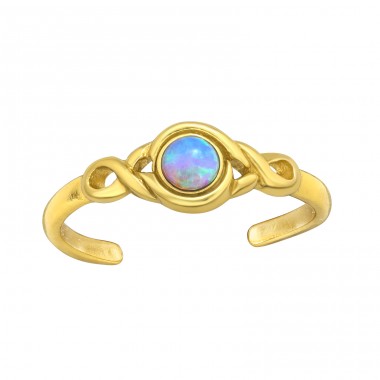 Vergoldeter Zehenring mit Opal - Jewelry 925 Silver Toe Rings A4S42135