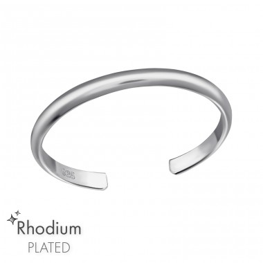 2mm Toe Ring Rhodium Plated - 925 Sterling Silver Toe Rings A4S47484