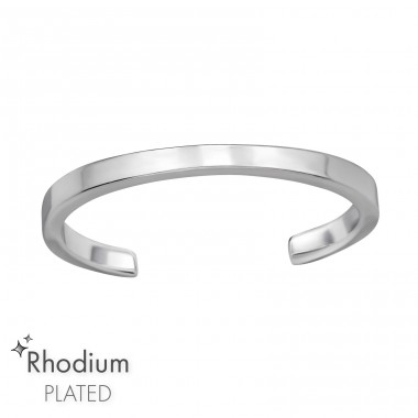 Rhodium plated Band - 925 Sterling Silver Toe Rings A4S47490