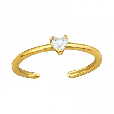 Golden Heart - 925 Sterling Silver Toe Rings A4S47549