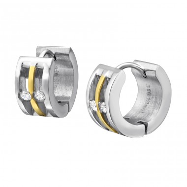 Two Tone - 316L Surgical Grade Stainless Steel Steel Earrings A4S37720