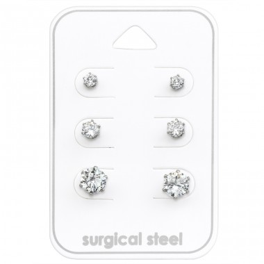 3 mm, 4 mm und 6 mm - Chirurgischer 316L-Edelstahl Schmuck-Sets aus Stahl  A4S28498