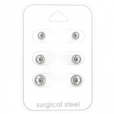 Ball 3Mm, 4mm And 6mm - 316L Surgical Grade Stainless Steel Steel Jewellery Sets A4S28503